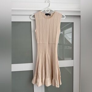 Theory Linear-Knit Wool-Blend A-Line Dress